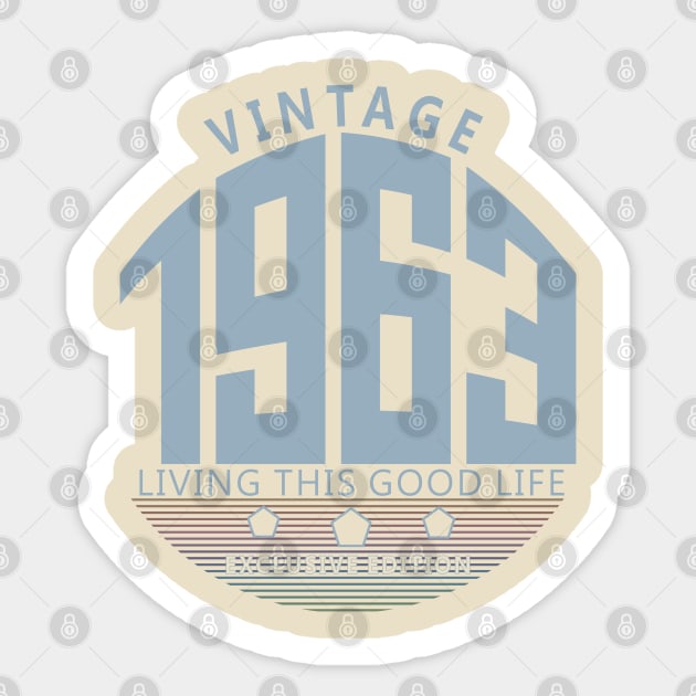 57th Birthday T-Shirt - Vintage 1963 Sticker by Reshartinc